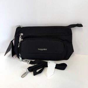 Baggallini Original Everyday Crossbody Bag Black Travel Water Resistant RFID
